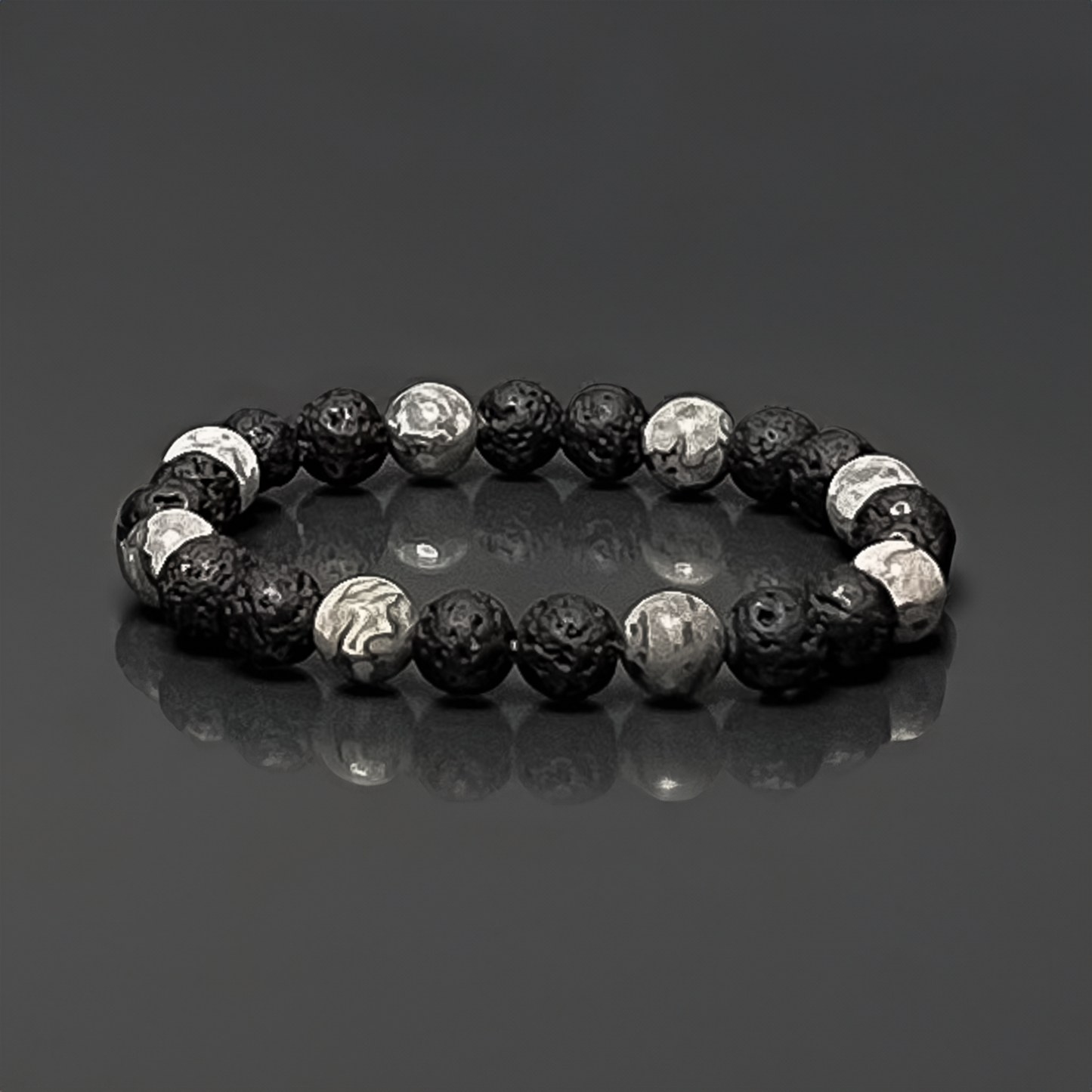 Lava Stone & Map Jasper Bracelet