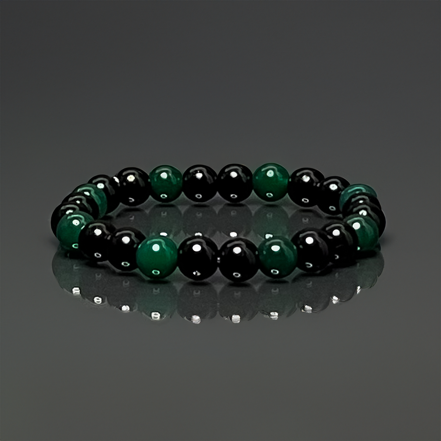 Onyx & Green Agate Bracelet