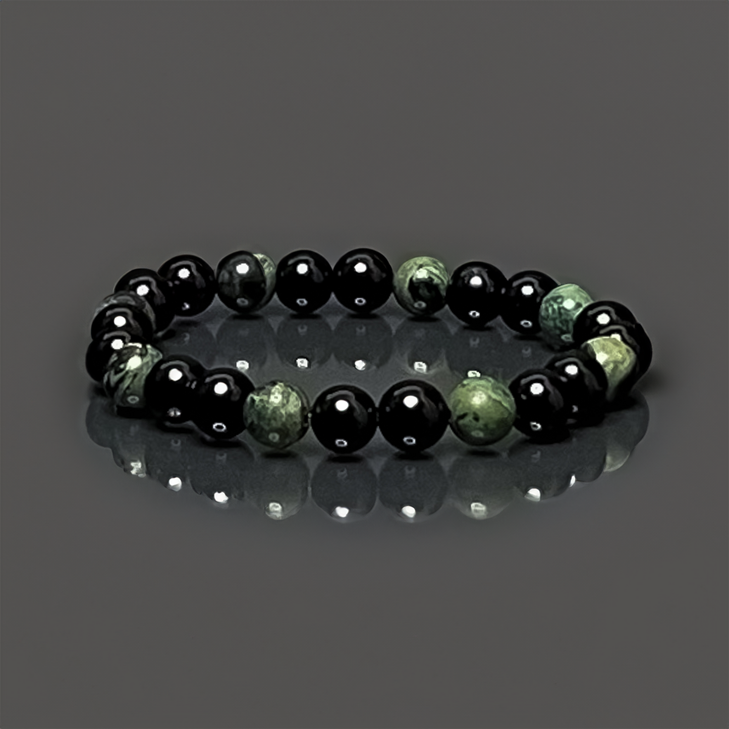 Onyx & Kambaba Jasper Bracelet