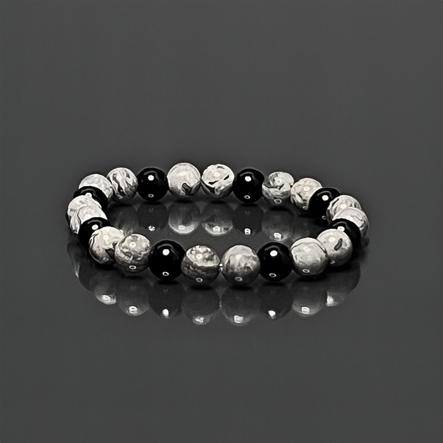 Map jasper & Onyx Bracelet