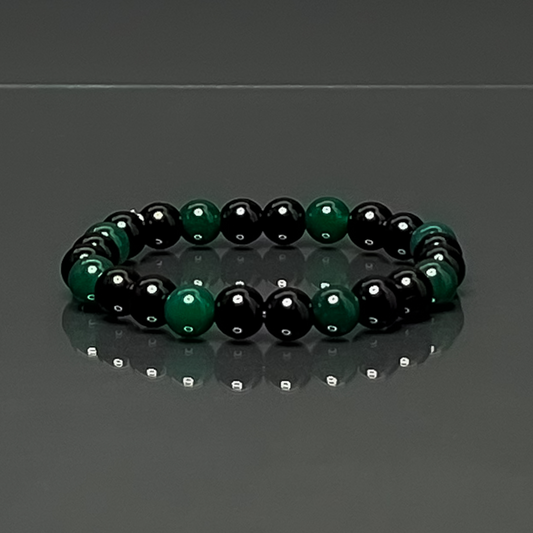 Onyx & Green Agate Bracelet